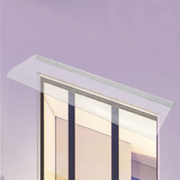 Wildnix Clear Front Door Canopy Outdoor Awning, Curved PC Panel, Weather-Resistant, Manual Operation, Easy Installation, 39.4" x 15.75"