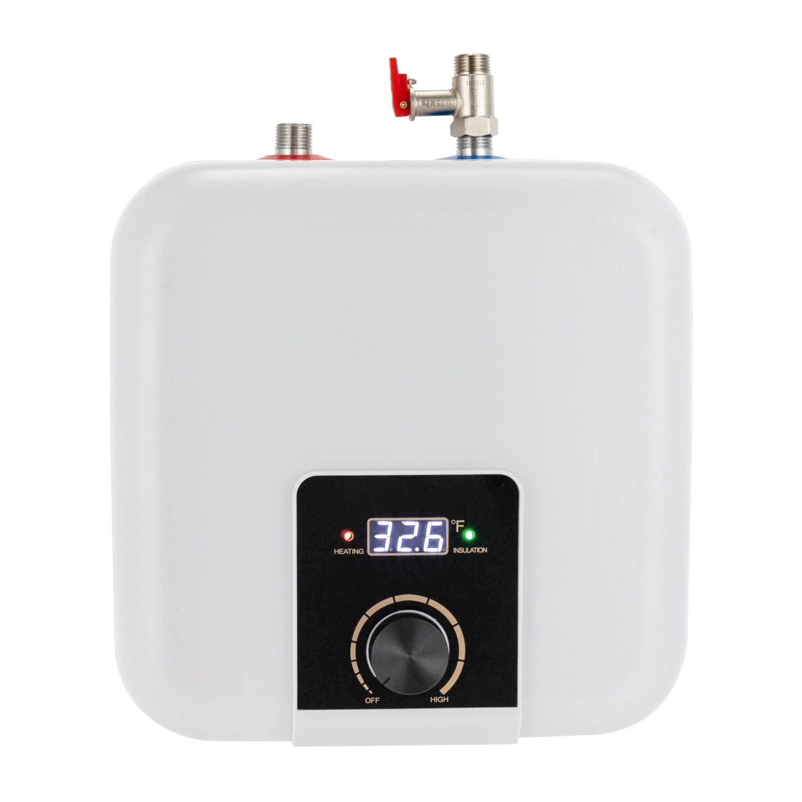 Wildnix Compact 2.11 Gal 1500W Electric Water Heater with Safety Valve, Remote Control, and Adjustable Temperature for Quick Hot Water Access
