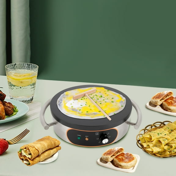 Wildnix Crepe Maker, 16-Inch Non-Stick Griddle, 1500W High Power, Stainless Steel and Cast Iron, Uniform Heating, Constant Temperature Function, Easy to Clean, Safe and Durable