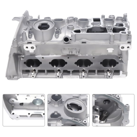 Wildnix Cylinder Head for Engine, Aluminum Construction, Direct Replacement for 06H103064L, 06H103064AC, &nbsp; New Part, Silver Finish for Top Engine Placement