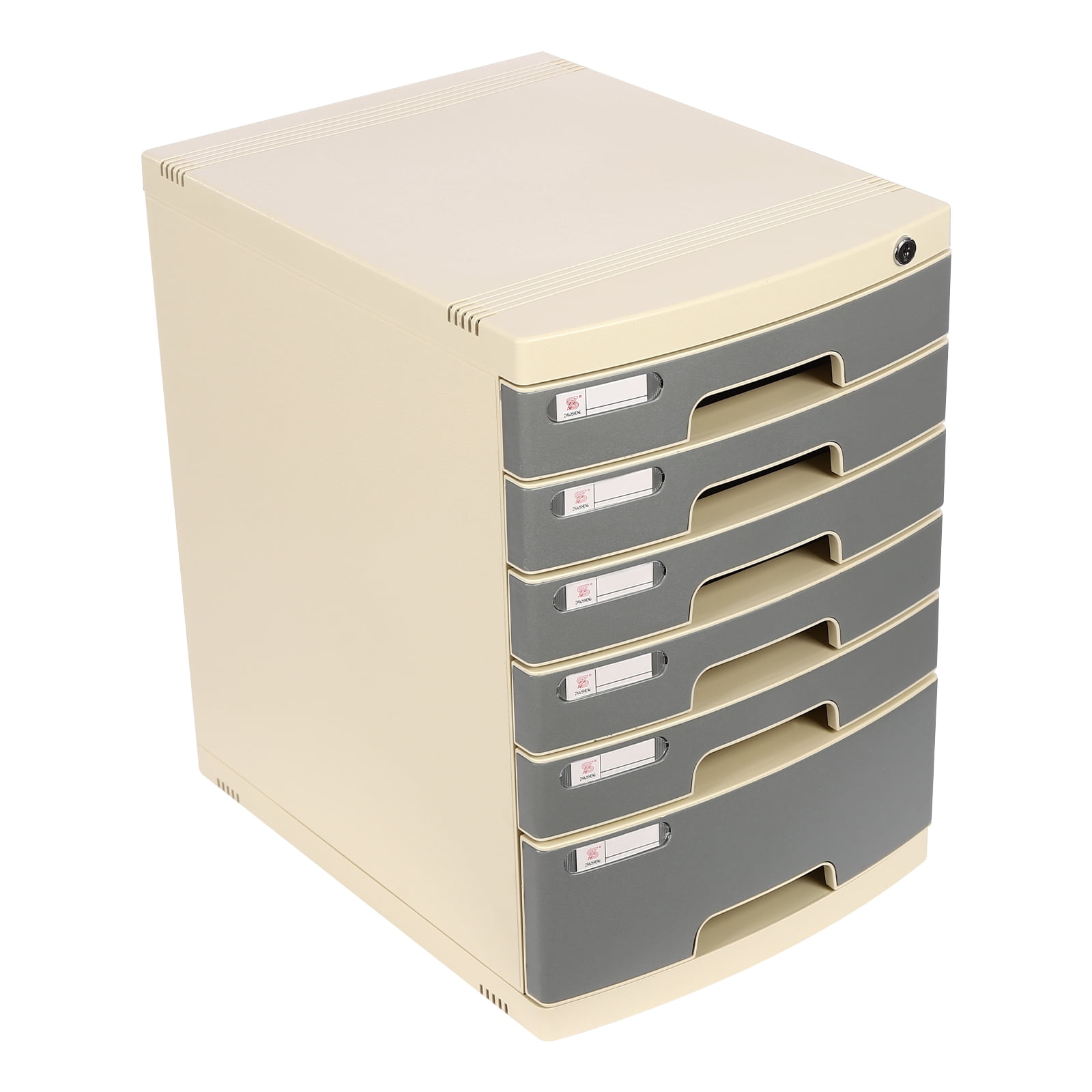 Wildnix Desk Apothecary Cabinet with 6 Drawers for File and Small Item Storage, Premium Plastic Construction, Lockable Design for Privacy, Modern Gray Color