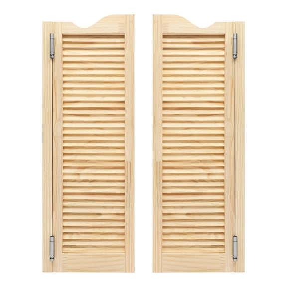 Wildnix Double-Door Pine Wood Partition Door for Indoor Spaces, Swinging Design, Wall-Mounted, 76cm Width, Practical and Aesthetic