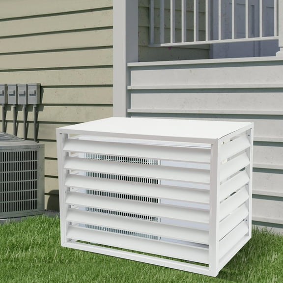 Wildnix Durable Aluminum Air Conditioner Fence with Elegant Shutter Design for Protection Against Extreme Weather and Heat Dissipation
