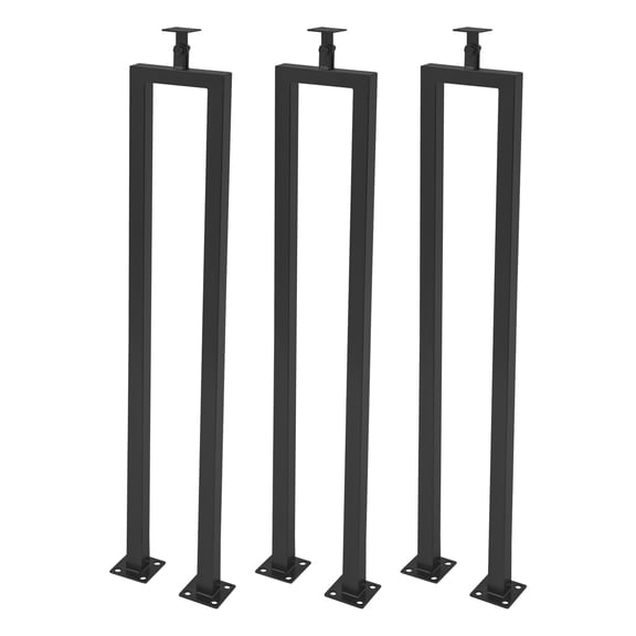 Wildnix Durable Metal Stair Railing Set of 3, Carbon Steel Construction, Rust-Resistant, Adjustable 45° Plate, Easy Installation, White/Gold/Black