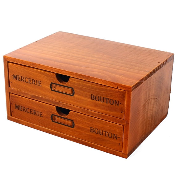 Wildnix Durable Wooden Boxes with 2 Drawers and Ample Storage Space, Perfect for Organizing Office Supplies, Potted Plants, and More