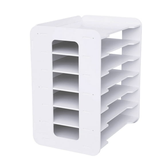 Wildnix File Organizer with 7-Tier Partition Design, Space-Saving Desk Paper Manager, PVC Material, Large Storage Capacity, Easy to Install, Ideal for Home, Office, and School Use