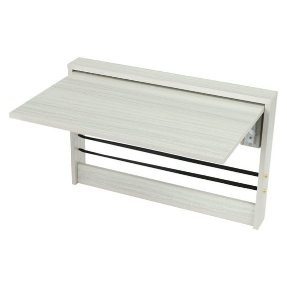 Wildnix Floating Shelves, Waterproof MDF, Space-Saving Wall-Mounted Design, Folding Desk for Home Office, Workbench, Laundry, or Sewing