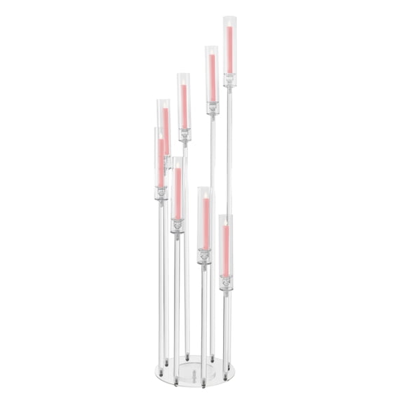 Wildnix Floor Candelabra, Elegant Acrylic Design, Clear and Modern with Upward Spiral Candle Holders, Easy to Assemble and Clean, Ideal for Banquets, Weddings, and Special Occasions