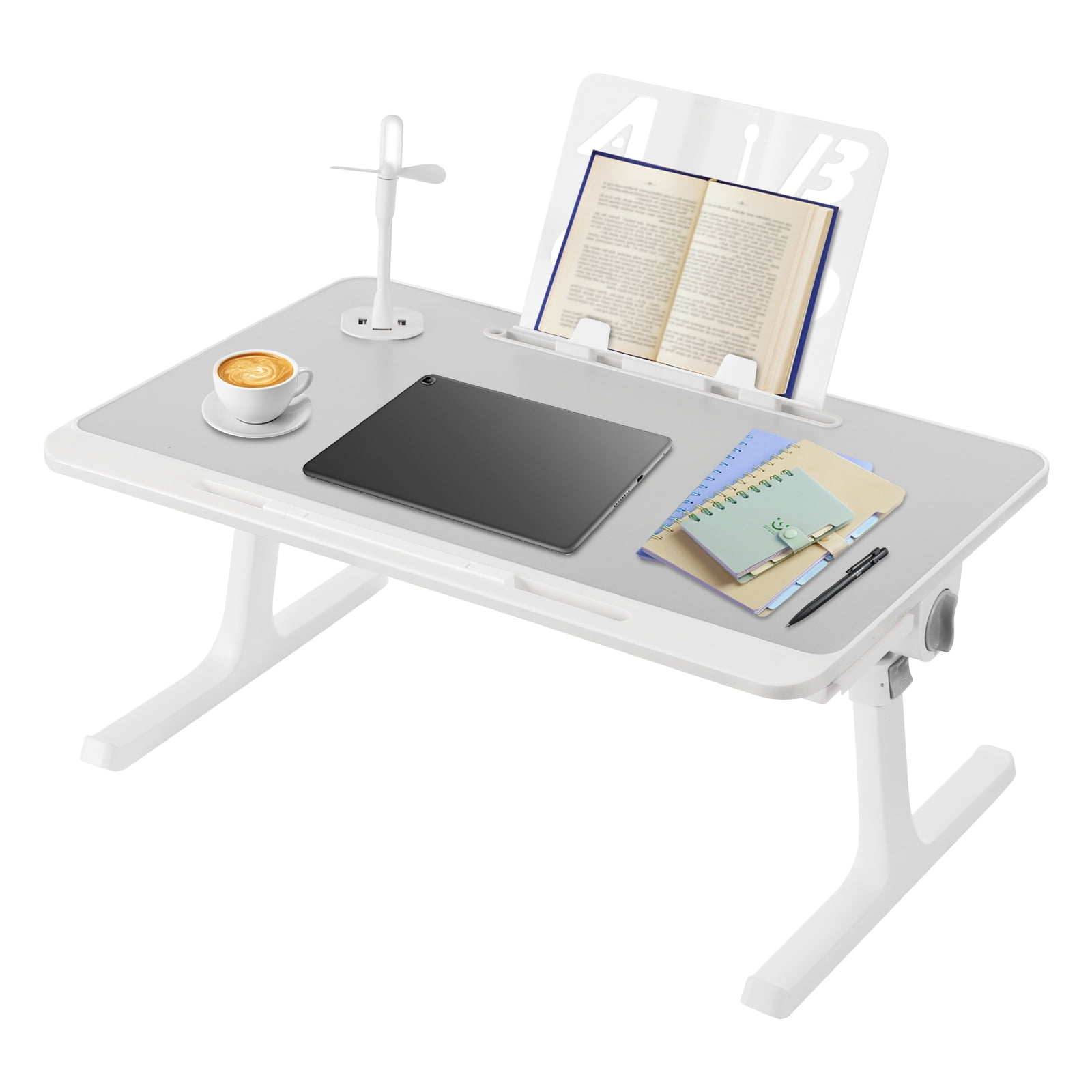 Wildnix Foldable Laptop Table with Adjustable Height and Angle, Space ...