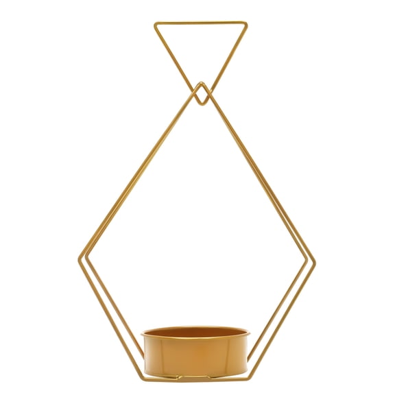 Wildnix Geometric Gold Flower Basket, Metal Wedding Centerpiece, Modern Iron Design with Round Corners, Free Standing or Suspended, Ideal for Weddings and Ceremonies