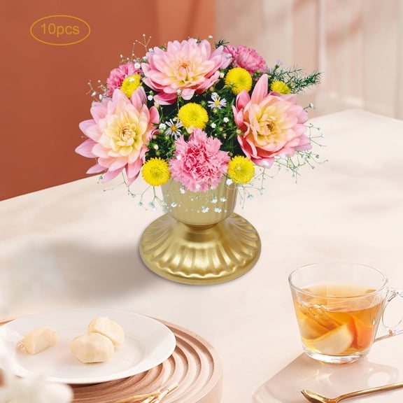 Wildnix Gold Trumpet Flower Vase for Weddings, Celebrations, and Events -&nbsp; Iron Design with Stable Stand Base