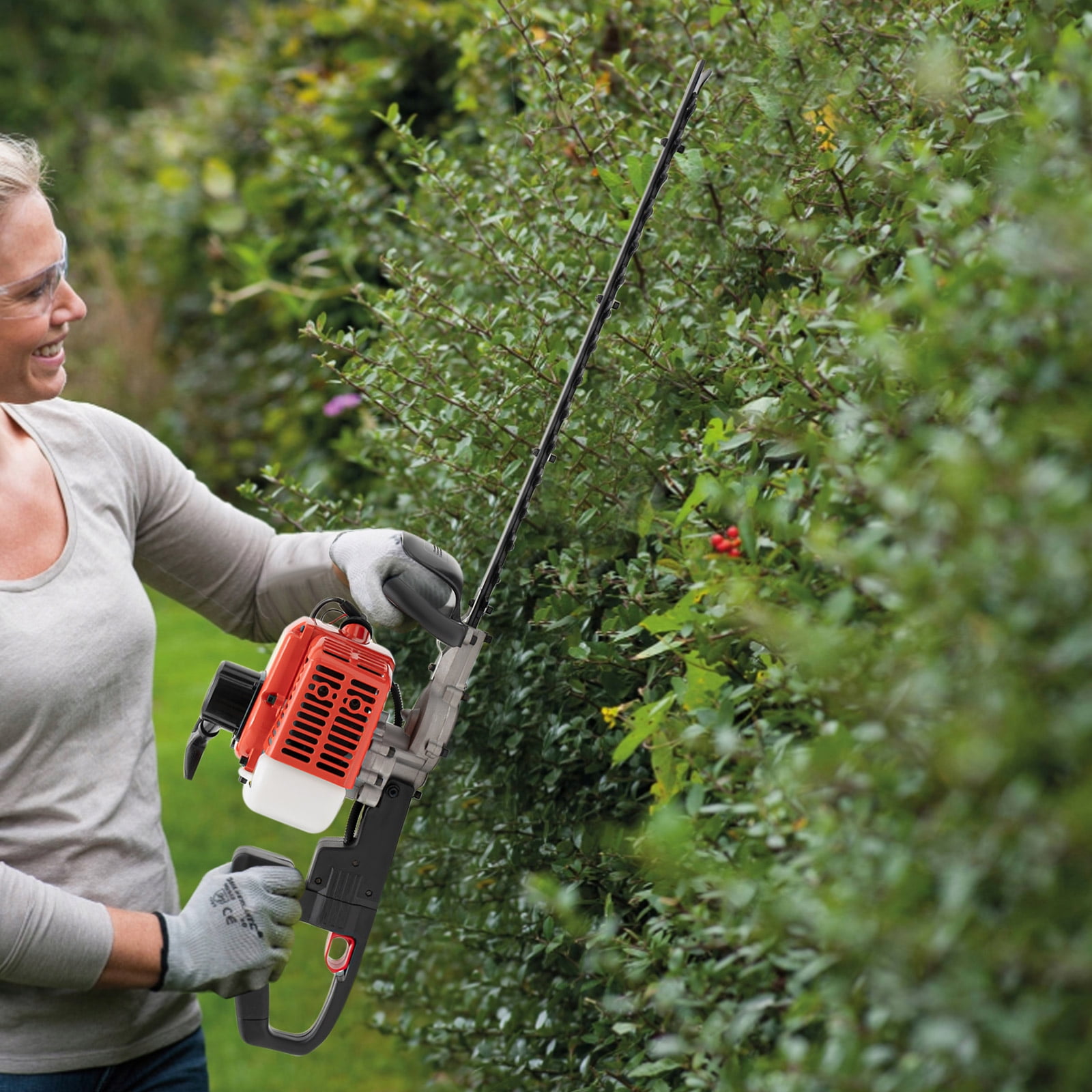 Wildnix Hedge Trimmer with Double-Sided Cutting Blades, 0.65KW Power, Ergonomic Handle, Shock Absorbers, Cordless Design for Easy Branch Cutting and Garden Care