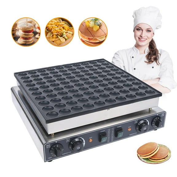 Wildnix High-Efficiency Waffle Maker for Pancakes, 100 Mini Pancakes, Commercial and Home Use, Adjustable Temperature, Non-Stick Coating