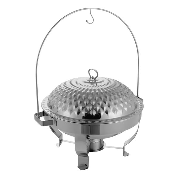 Wildnix High-End Stainless Steel Chafing Dish with Alcohol Burner, 8L Capacity, Lift-Off Dome Lid, Perfect for Family Gatherings and Catering
