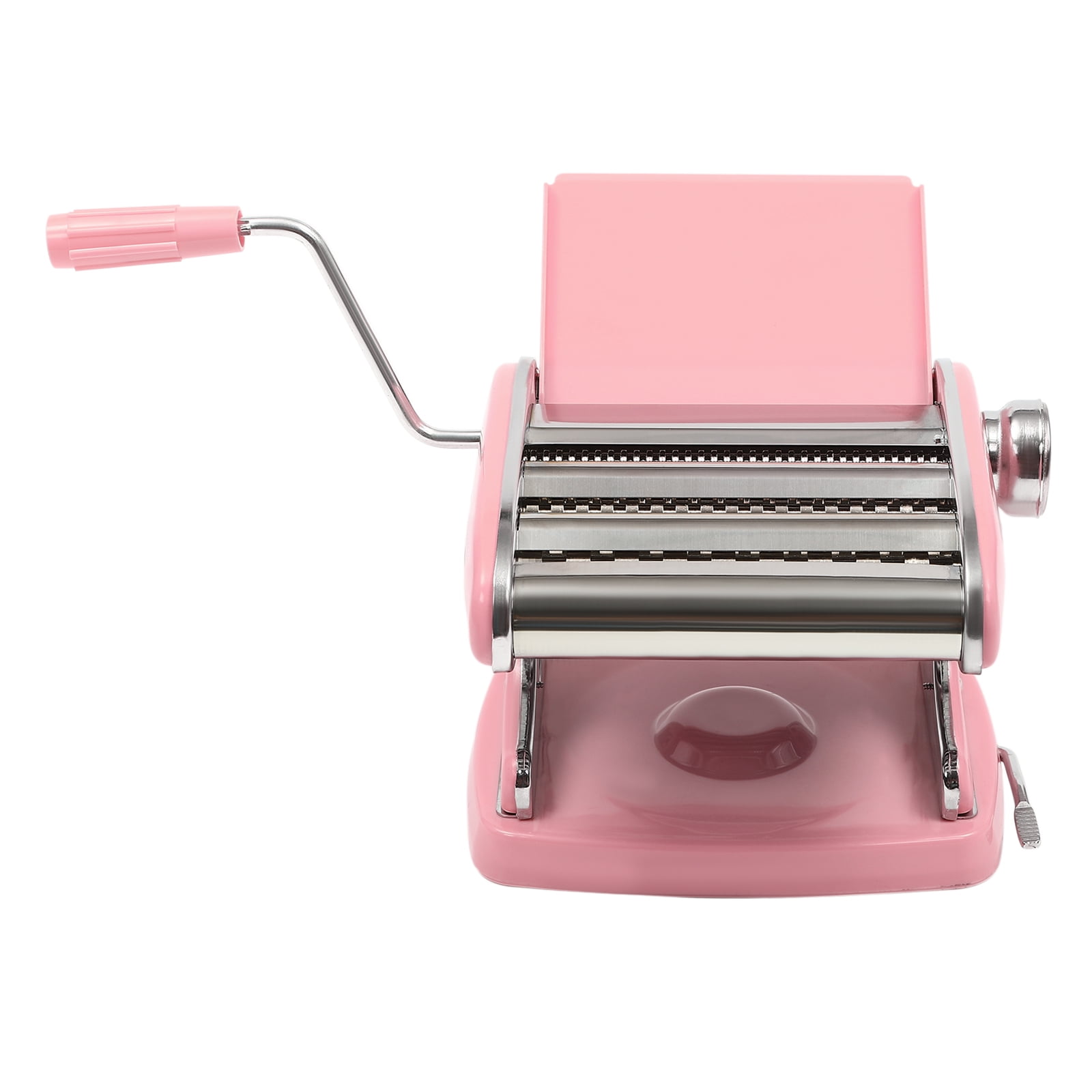 Pink Stainless Steel Manual Pasta Maker with Adjustable Thickness