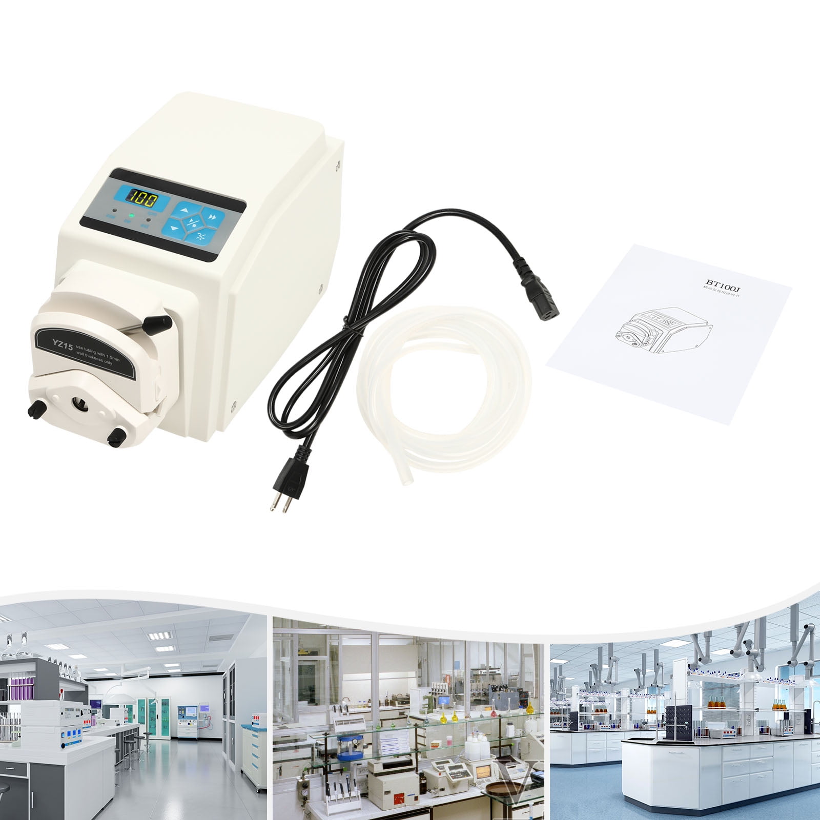 Wildnix High-Speed Peristaltic Pump with Adjustable Speed, Flow Rate, and Rotation Direction, Features LED Display and External Control Interface