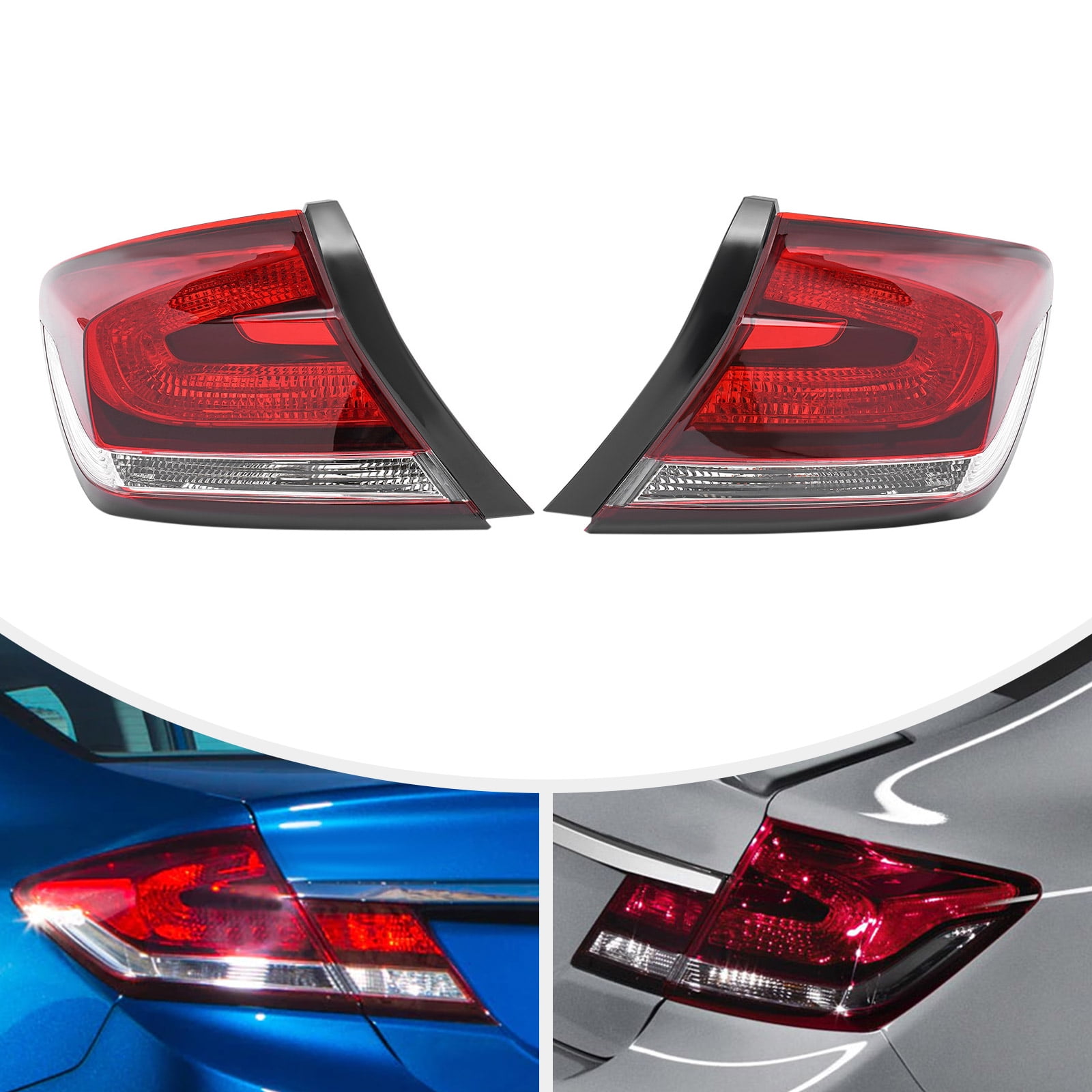 Wildnix for Hyundai Tucson Tail Light Set, 2013-2015 Model, Red & Clear ...