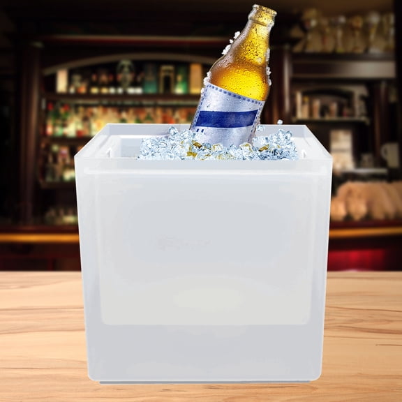 Wildnix Ice bucket with double-layer construction, 3.7 qt capacity, water filter holes, corrosion-resistant PP material, portable and lightweight, perfect for chilling drinks at home or outdoor event