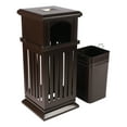 thumbnail image 1 of Wildnix Industrial Waste Container with 8.8 Gallon Capacity, Antique Brown Surface, High-Quality Galvanized Material, Stable Structure, Built-in Ashtray, Secure Locking Lid, Weather-Resistant, 1 of 6