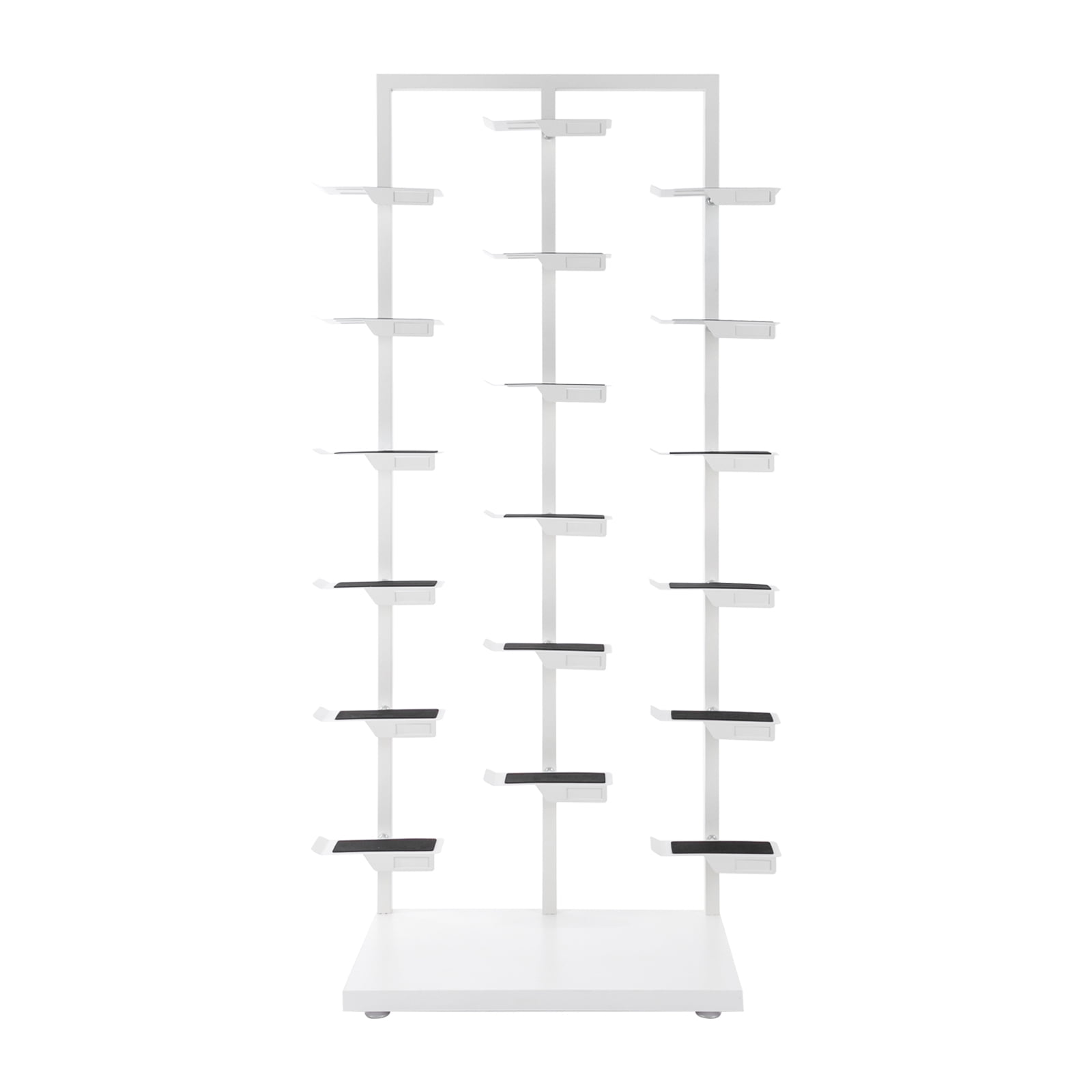 Wildnix Modern 3-Column Shoe Rack, Single-Sided Display, Oak & Iron ...