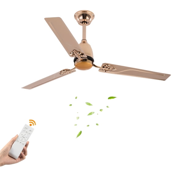 Wildnix Modern Ceiling Fan with LED Light and Remote Control 52in Blades, Quiet Operation, Adjustable Speed, and Stylish Gold Finish