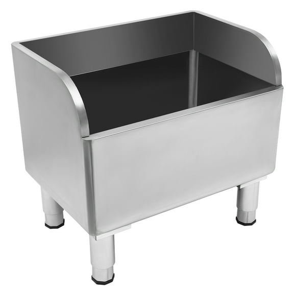 Wildnix Modern Stainless Steel Utility Sink Laundry Tub with Adjustable Feet, Large Basin, Rotatable Faucet, and Built-In Towel Bar for Home or Commercial Use