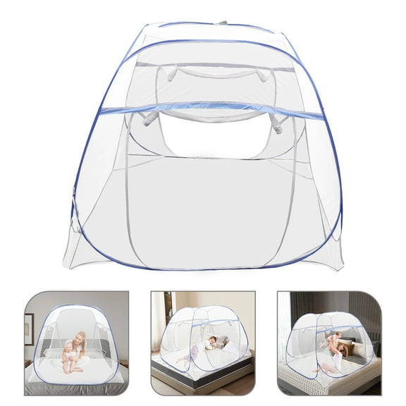 Wildnix Mosquito Net with Four-Square Top, Triple Door & Double Zip, Durable Polyester for Bed, Baby & Pet-Friendly, Easy Installation, Cool & Comfortable