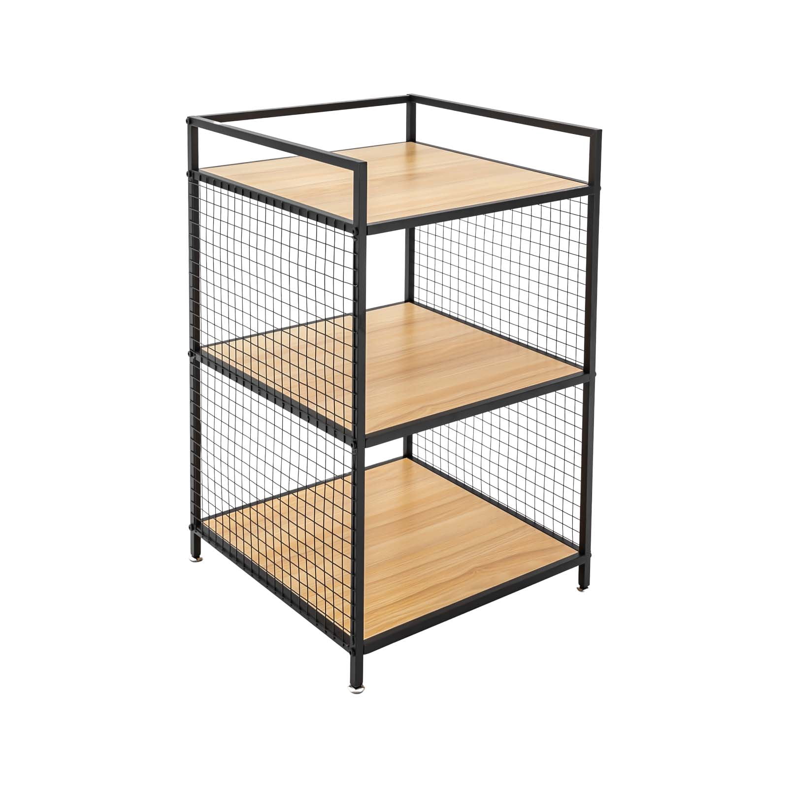 Wildnix Multi-functional 3-Tier Printer Stand with Solid Wood and Iron ...