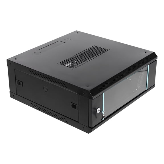 Wildnix Network Cabinet, Sturdy Cold-Rolled Iron and Glass Construction, Secure Lock Design, 110.23 lbs Load-Bearing Capacity for Network Equipment Storage