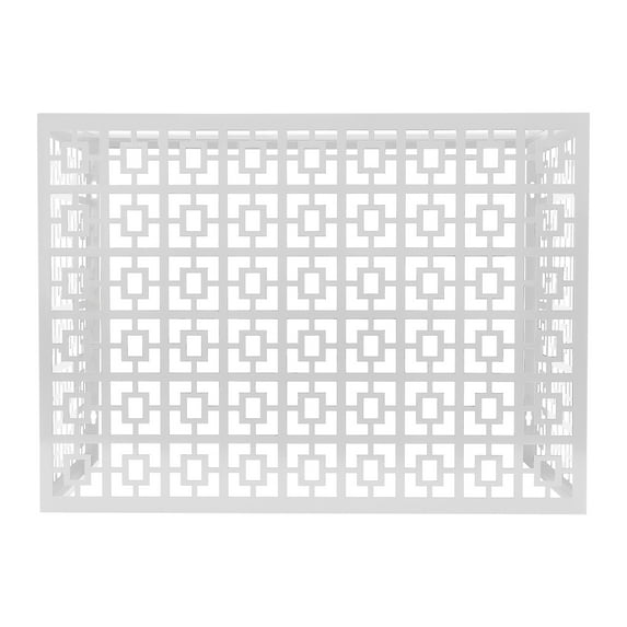 Wildnix Outdoor Air Conditioner Fence, Modern White Aluminium Alloy Design, Wall-Mounted or Free-Standing, Protects AC Units from Weather