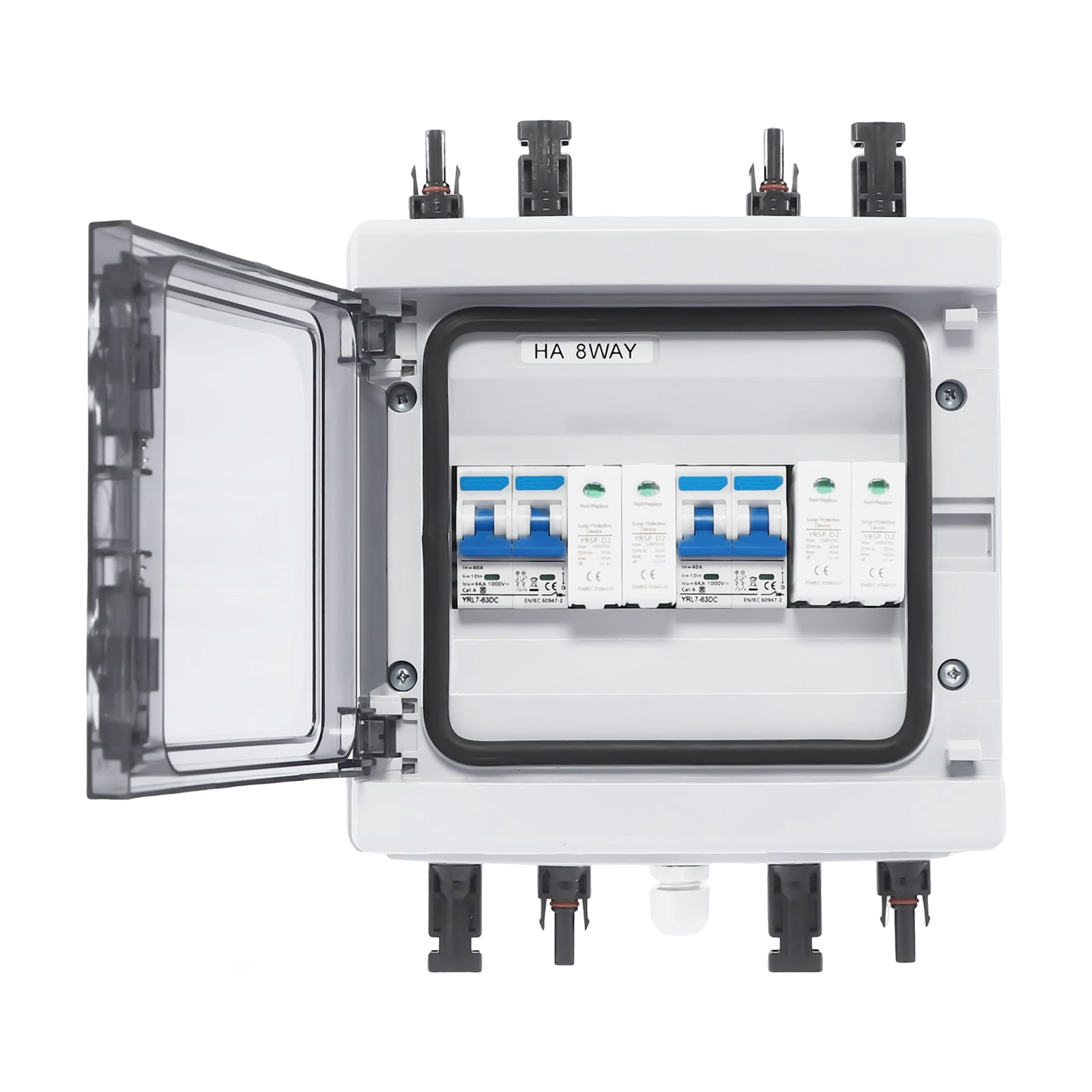 Wildnix PV Combiner Box with 40A Output, IP65 Waterproof & IK10 Impact Resistant, Overload & Short-Circuit Protection, Easy Installation for Solar Systems