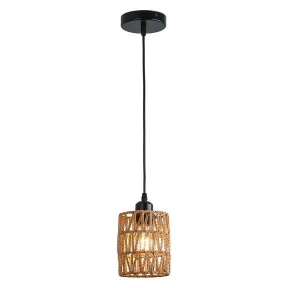 Wildnix Pendant Lights, Set of 3, High-Quality Paper Rope Lampshade with Iron Base, Adjustable Height (0-53 inches), Dimmer Compatible, Easy Installation, Safe, and Long-Lasting
