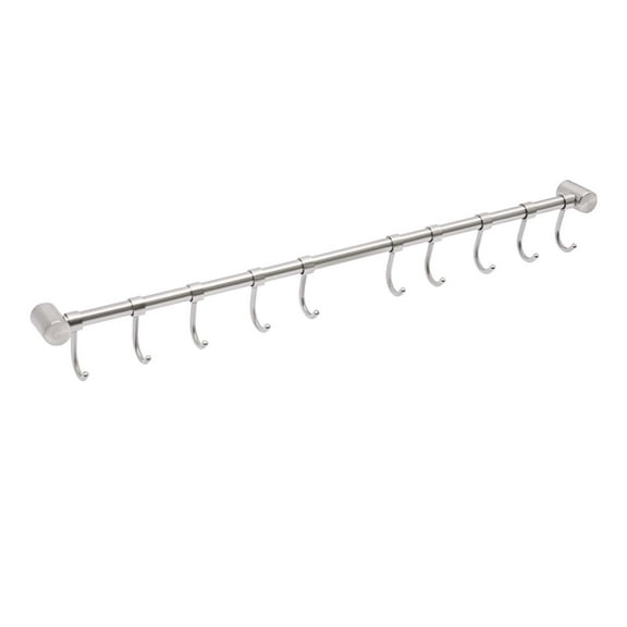 Wildnix Pot Racks, Wall-Mounted, 304 Stainless Steel, 10 Hooks, 66.14 lbs Capacity, Neat and Space-Saving Kitchen Storage