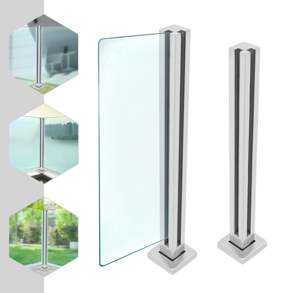 Wildnix Railing, High-Quality 304 Stainless Steel, Strong Load-Bearing Capacity (220 lbs), Open Post Design with Glass Panel, Deepened Slot for Firm Glass Installation, Easy to Clean