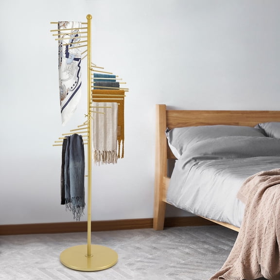 Wildnix Retail Counter Display Rack, Spiral Design with Gold Finish, Sturdy Iron Construction, Space-Saving 5.58ft Vertical Display