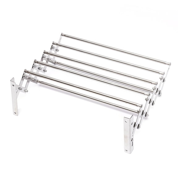 Wildnix Retractable Wall Mounted Drying Rack, Adjustable Stainless Steel Towel Hanger for Bathroom, 42-80cm Length, 14.5cm Height, Silver