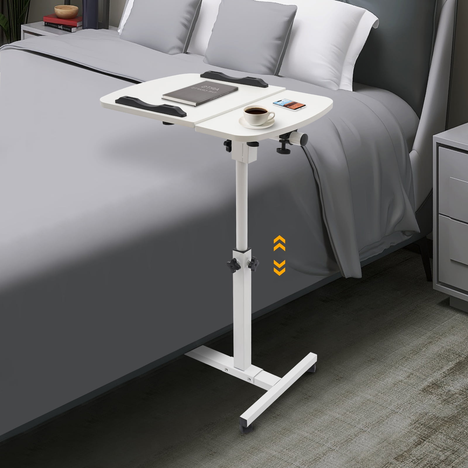 Wildnix Rolling Laptop Sofa Desk Overbed Food Tray Table Stand Height