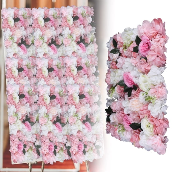 Wildnix Romantic Flower Wall for Background Decoration, Silk Panels, 40x60cm, Easy to Link and Hang, Perfect for Weddings, Parties, Photo Areas, and Stage Decor
