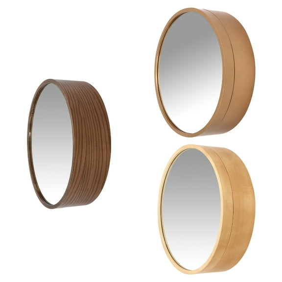 Wildnix Round Wall-Mounted Bathroom Mirror Medicine Cabinet, Gold Framed with Magnetic Door, Stylish Storage for Cosmetics and Toiletries