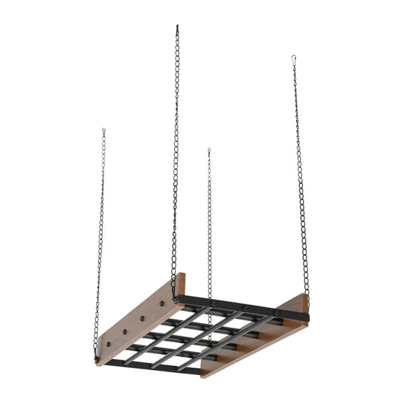 Wildnix Rustic Pot Rack with 12 Hooks-Strong Steel Construction, Ceiling Mount, Vintage Style