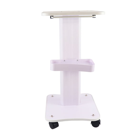 Wildnix Salon Trolley Cart – Durable Compressed Wood, Metal & ABS, 4 Rolling Casters, 88lbs Load Capacity, White Beauty Cart for Spa & Salon Use
