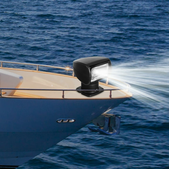 Wildnix Spotlight, 100W Halogen Light, 2500 Lumen, 3200K Color Temp, 2624.67ft Irradiation, 360 Rotation, Durable Plastic Cement for Boats