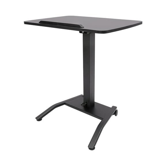 Wildnix Stand Up Computer Workstations with Iron and Wood, 25.517 Inch Desktop, Movable and Lockable, 26.46 lbs Capacity, Non-Slip Foot Mats, Easy to Install and Clean