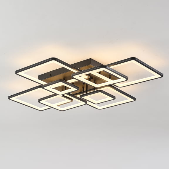 Wildnix Sturdy Ceiling Lights with 8 LED Light Sources (103W), Infinite Dimming (3000-6000K), Remote Control and Wall Switch Control, Energy-Saving, Stylish and Durable for Home or Office