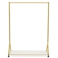 thumbnail image 1 of Wildnix Sturdy Clothing Hanging Rack with Gold Finish, 22.05 lbs Capacity, Four&nbsp; Wheels, Easy Installation, Ideal for Bedroom & Store, 1 of 6