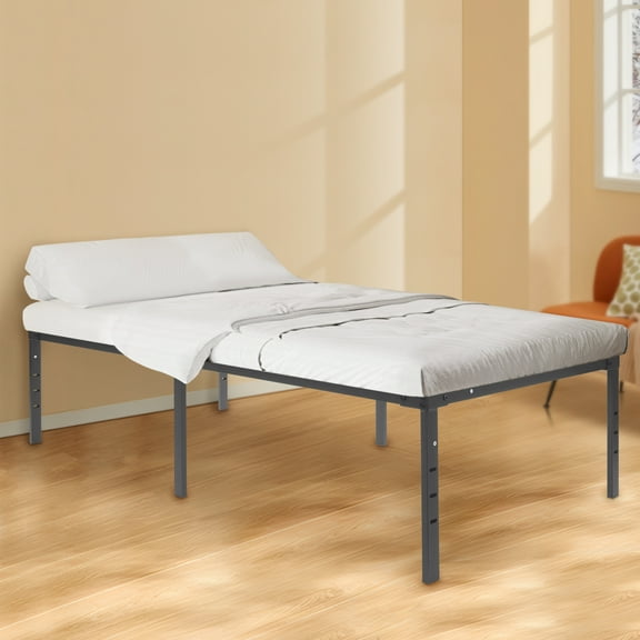 Wildnix Sturdy Iron Bed Frame with 660lbs Load Capacity, Foldable Design, and Slatted Platform Base for Mattress Support and Easy Storage