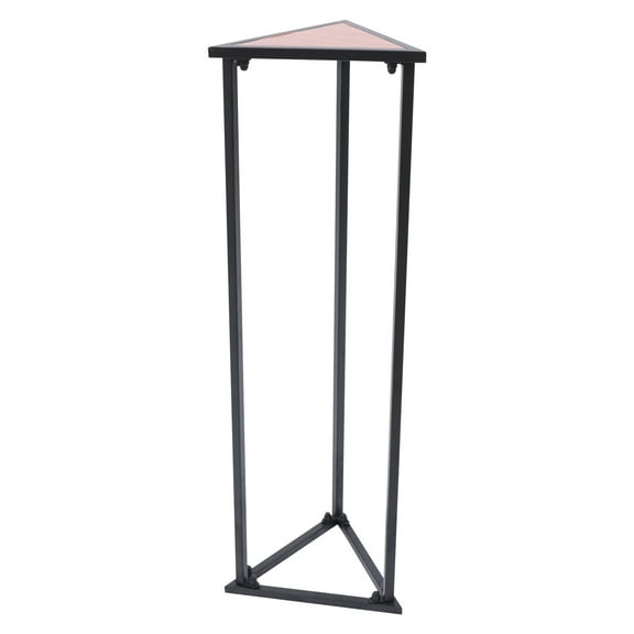 Wildnix Triangular Plant Stand, Black and Wood Color, Freestanding Metal Frame, High-Temperature Nano Paint, Perfect for Corner Spaces in Living Room, Bedroom, and Office