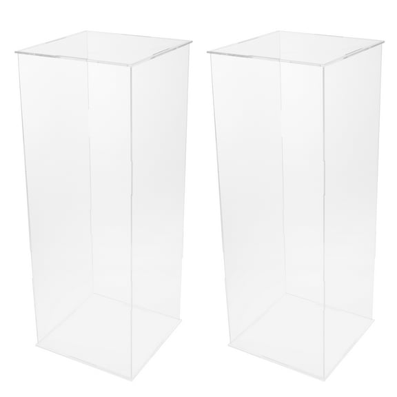 Wildnix Turntable Display Stand, Clear Acrylic Pedestal Art Sculpture Stand, Modern Design, Free Standing, Easy Assembly, Multi-Functional Display