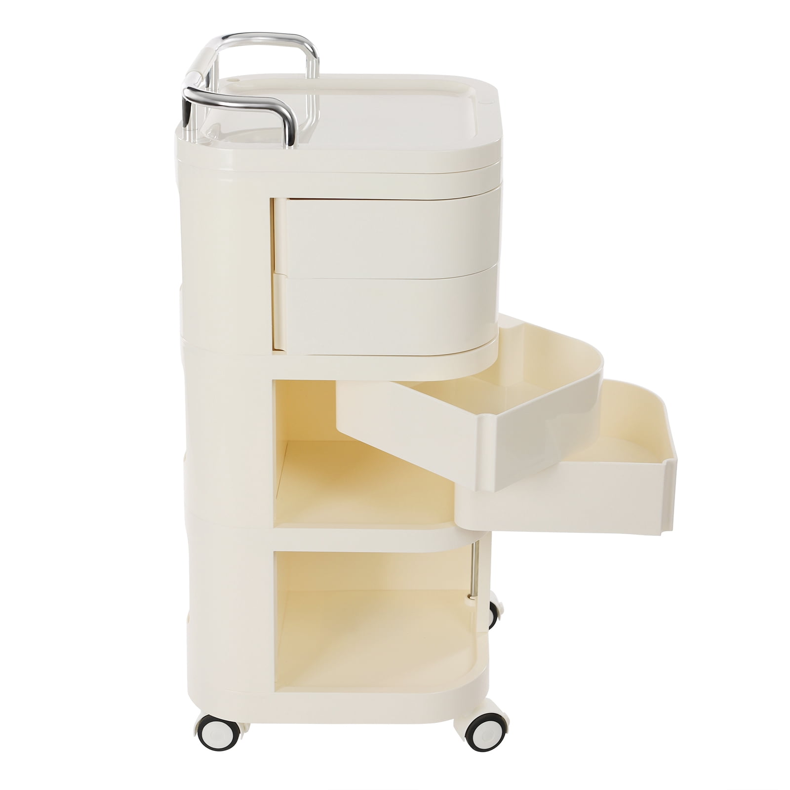Wildnix Utility Storage Cart with 4 Rotating Drawers, 3-Tier Design ...