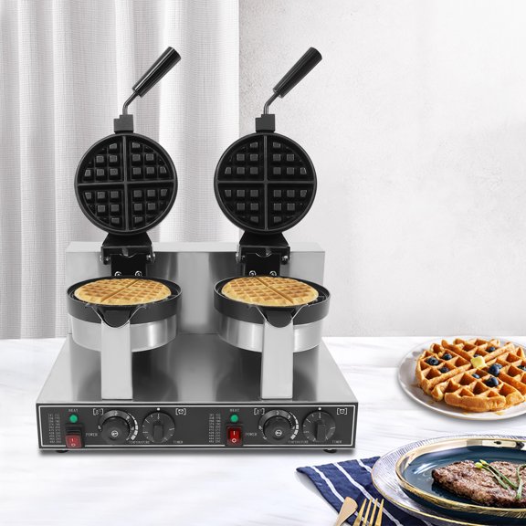 Wildnix Waffle Maker with 2400W Power, Adjustable Temperature (122-572), Non-stick Surface, 180 Rotatable Handle, Durable Stainless Steel, Easy to Clean, Healthy DIY Breakfast